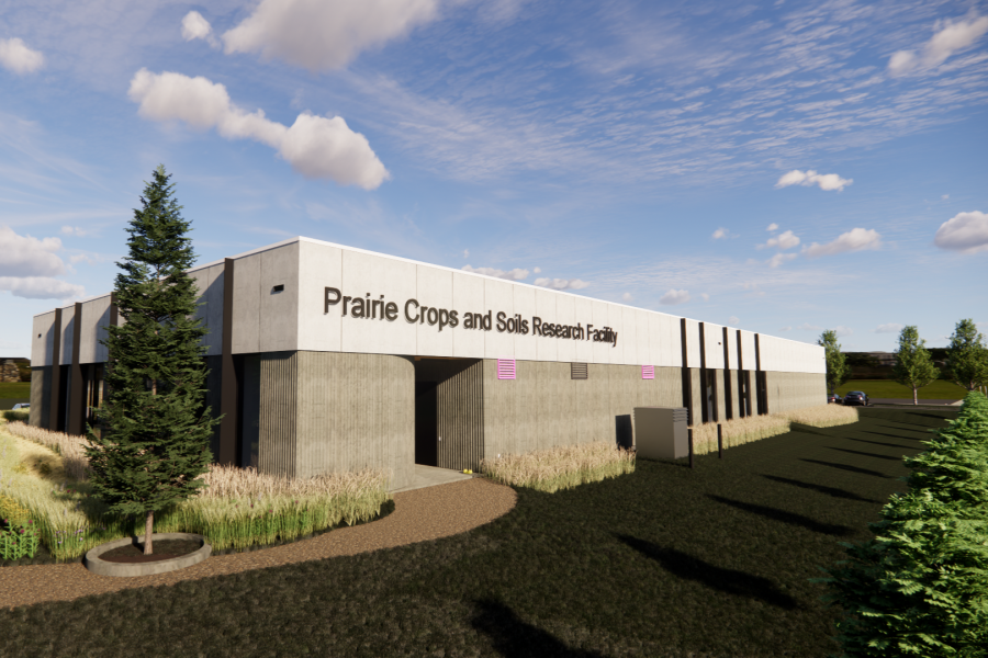 Rendering of the Prairie Crops and Soils Research Facility.