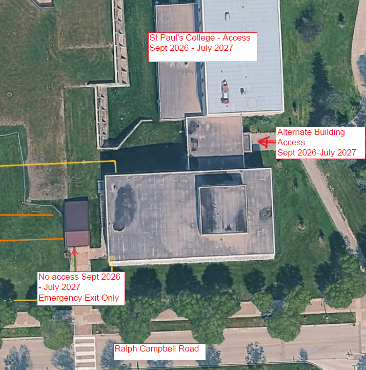 Annotated picture of south St. Paul exits