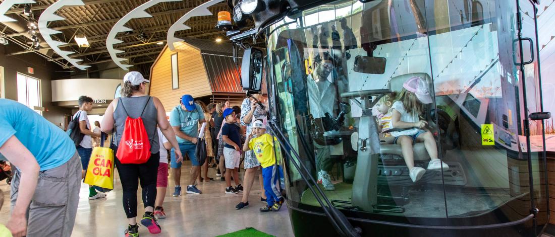 Visitors interact with Centre displays