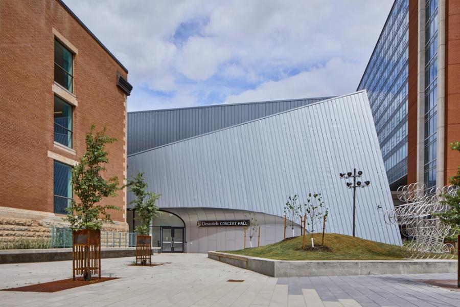 Exterior of the Desautels Concert Hall.