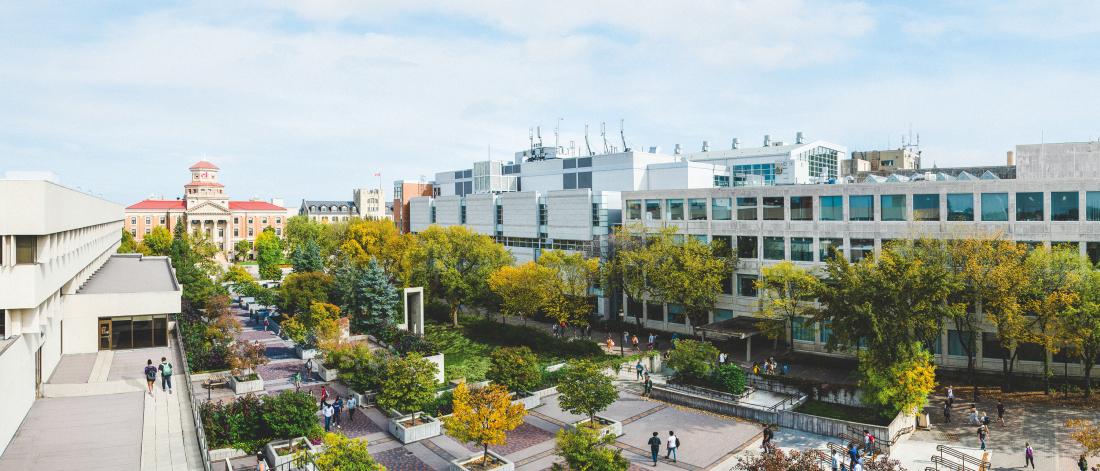 An arial image of UM's Fort Garry Campus.