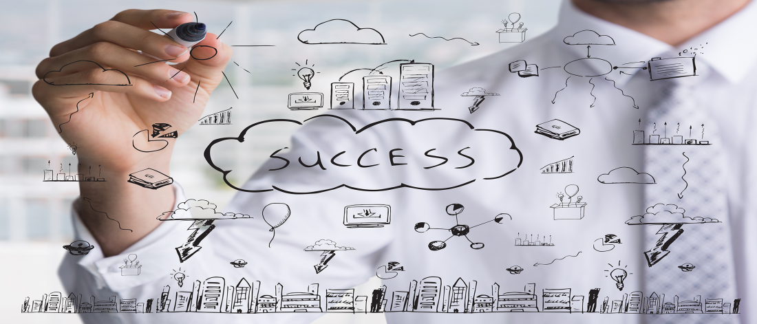Drawing of keys to success.