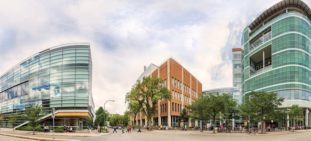 An exterior view of the Bannatyne Campus.