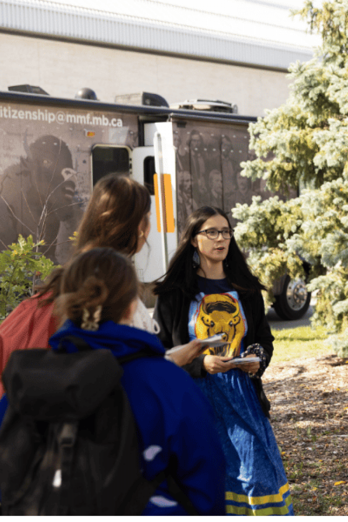 Students participating in Indigenous Orientation at the University of Manitoba.