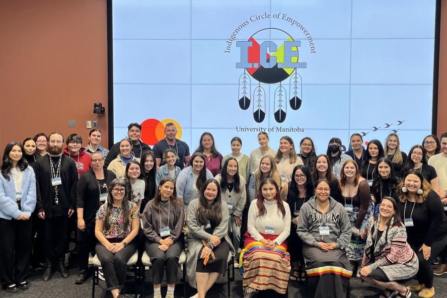 Group of Indigenous students posing for photo