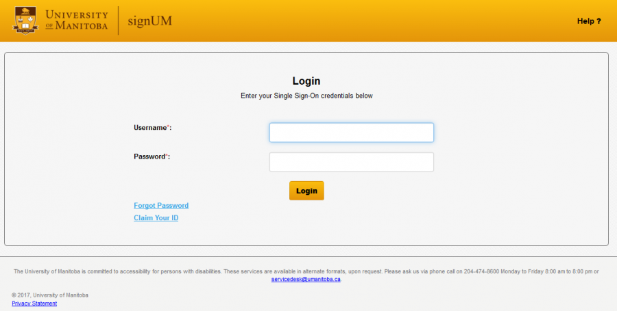 signUM login screen