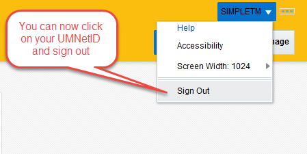 signUM signout screenshot