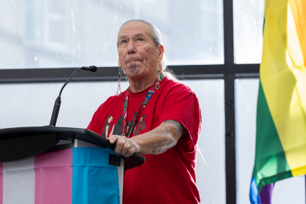 Man standing at podium