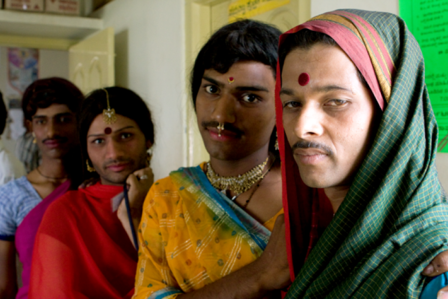 A group of hijras, who include transgender and intersex people.