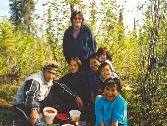 Teetl'it Gwich'in family groups picking berries