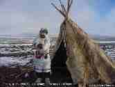 Uncle John Killulark story telling with caribou skin tent oct 8, 2005