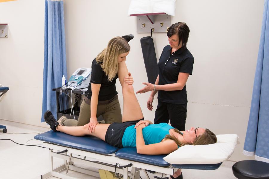 student in athletic therapy lab