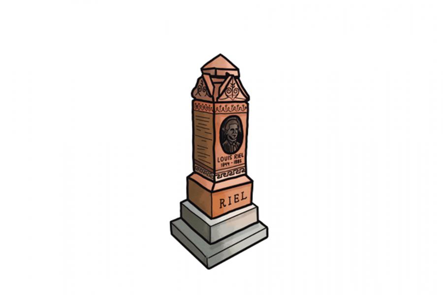 an illustration of the gravesite of Louis Riel