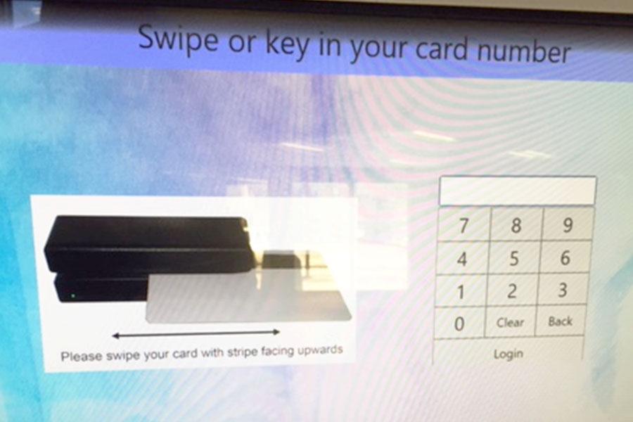 Enter your ID on the keypad or swipe your UM card.