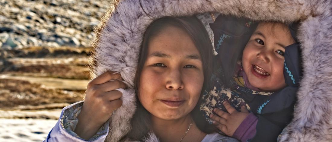 Inuit mother and child.