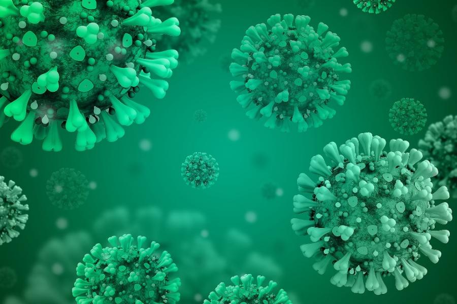 Close up of coronavirus.