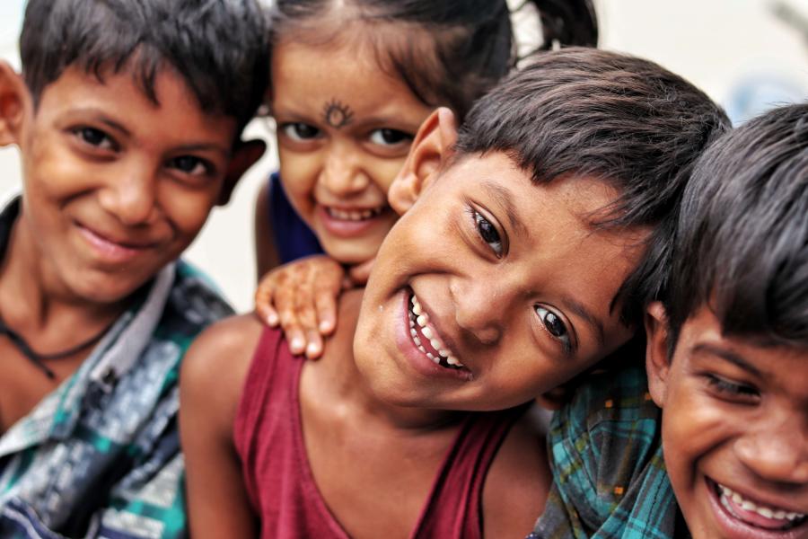 children smiling.