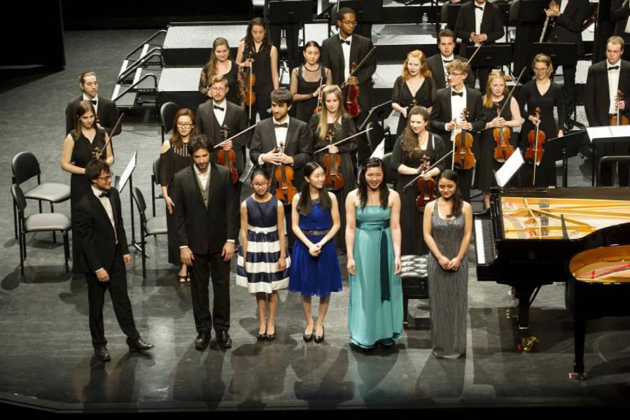 Angela Ng and several other winners at the 2017 Canadian Music Competition.
