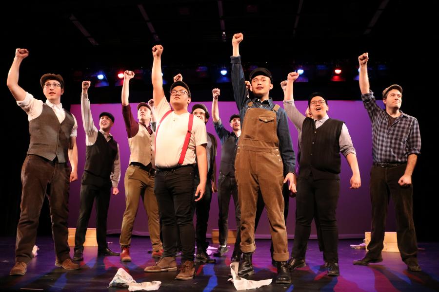 The men of the 2019 Musical Theatre Ensemble perform an excerpt from the musical Newsies