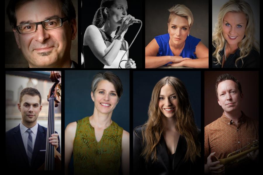 Headshots of the musicians performing in the concert.