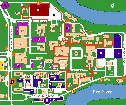 Fort Garry Campus map