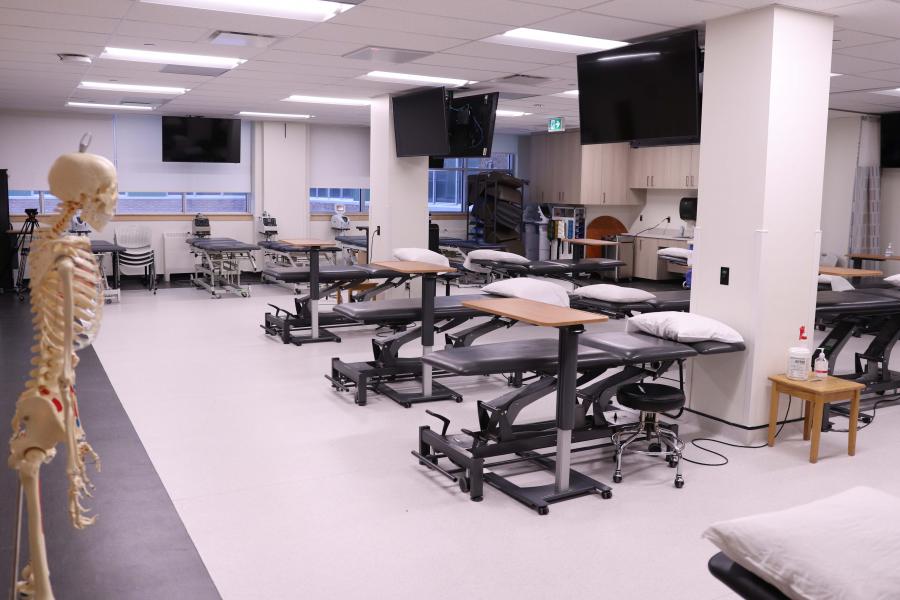 A wide view of one of the colleges newest state-of-the-art classroom space.