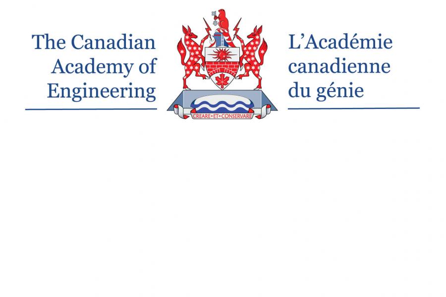The bilingual Canadian Academy of Engineering logo L'Academe canadienne du genie.