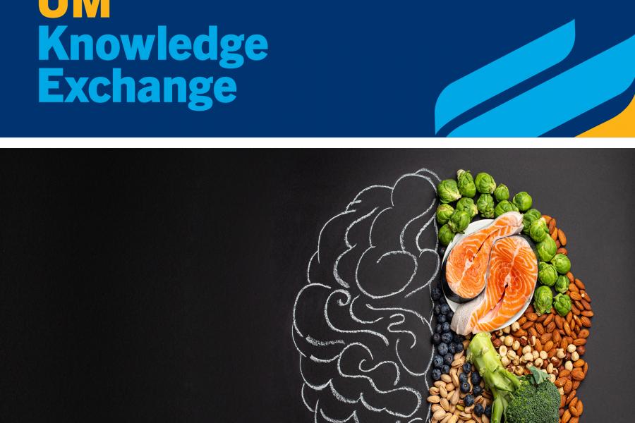 Image of brain made up of drawings and food
