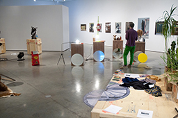 Mark Neufeld - Performance With Two Sculptures, installation view, SAAG, 2013 (Photo by Rod Leland)