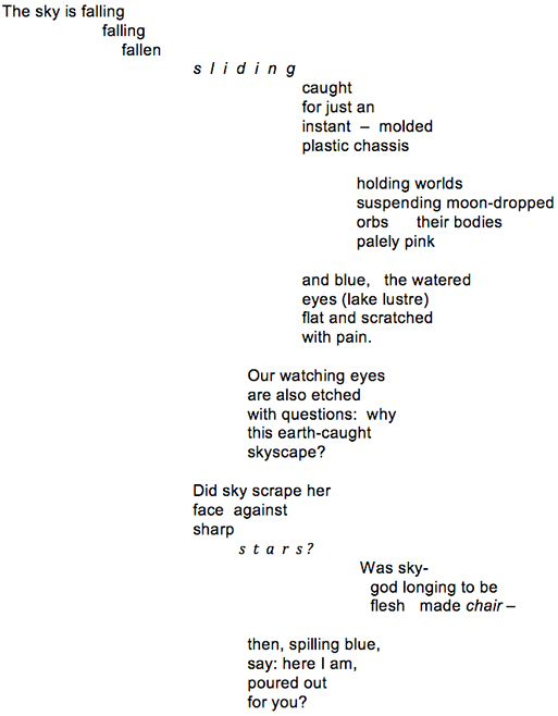 Gerry Wolfman's poem Sky scrap