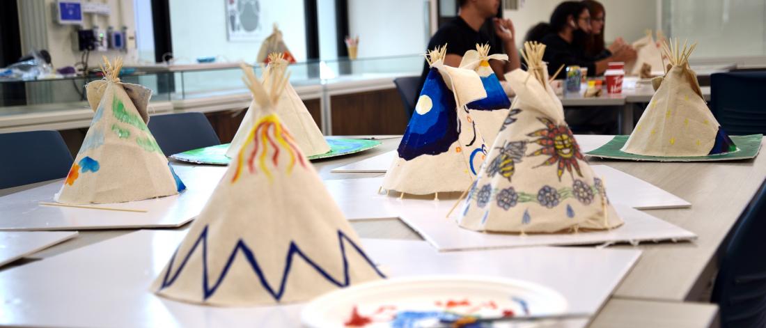 Handmade small tipi huts.