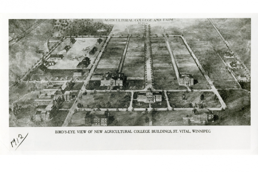 aerial shot of the 1912 old campus