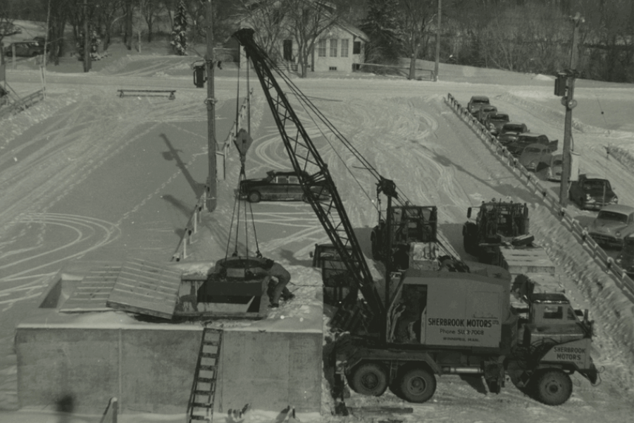 a photo of the construction of cyclotron 1965