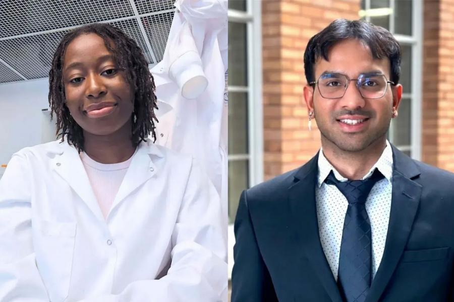 From left to right Deborah Owoyemi and Rudra Patel