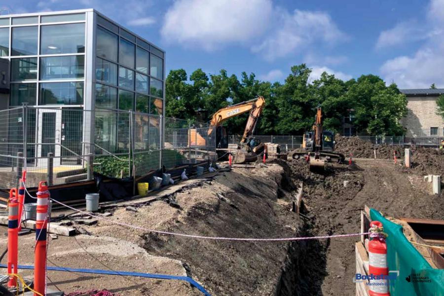 View of excavation along MIM north foundation wall.