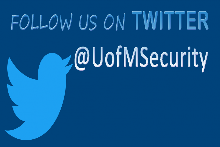 Security Services Twitter address @UofMSecurity