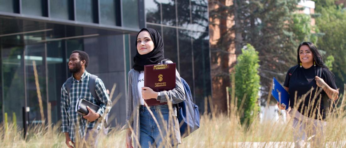 Students walking on campus