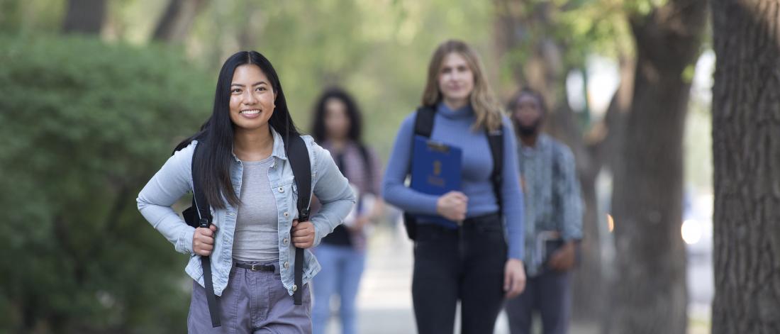 Students walking on campus