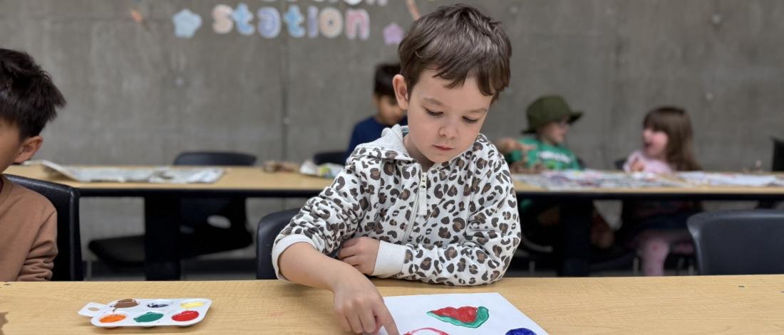 Child finger painting