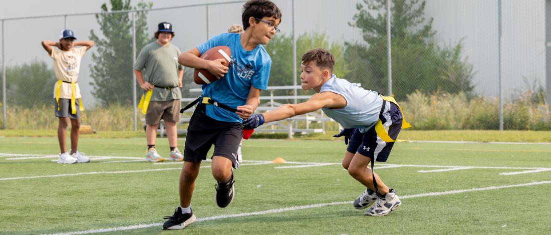 participants playing flag football