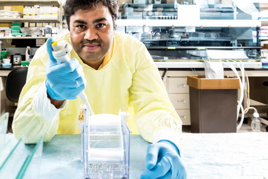 A man working in s research lab