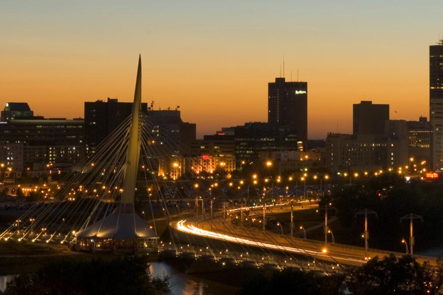 Winnipeg Manitoba sunset skyline