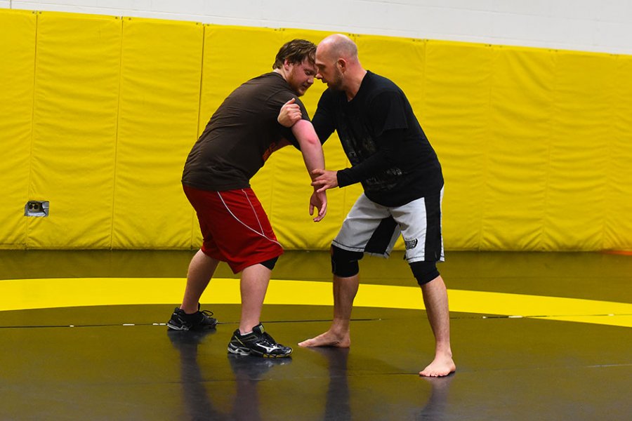 students wrestling