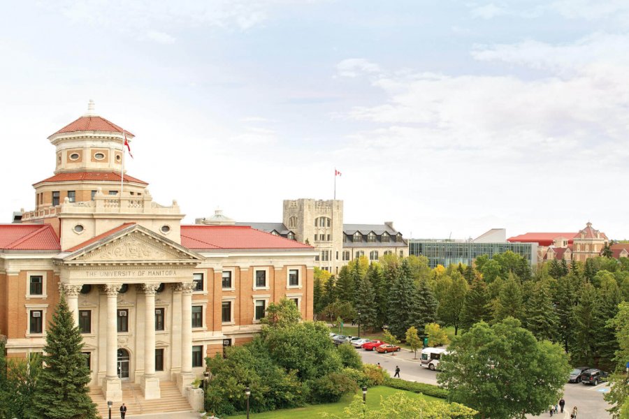 A panoramic view of the University of Manitoba Fort Garry campus.