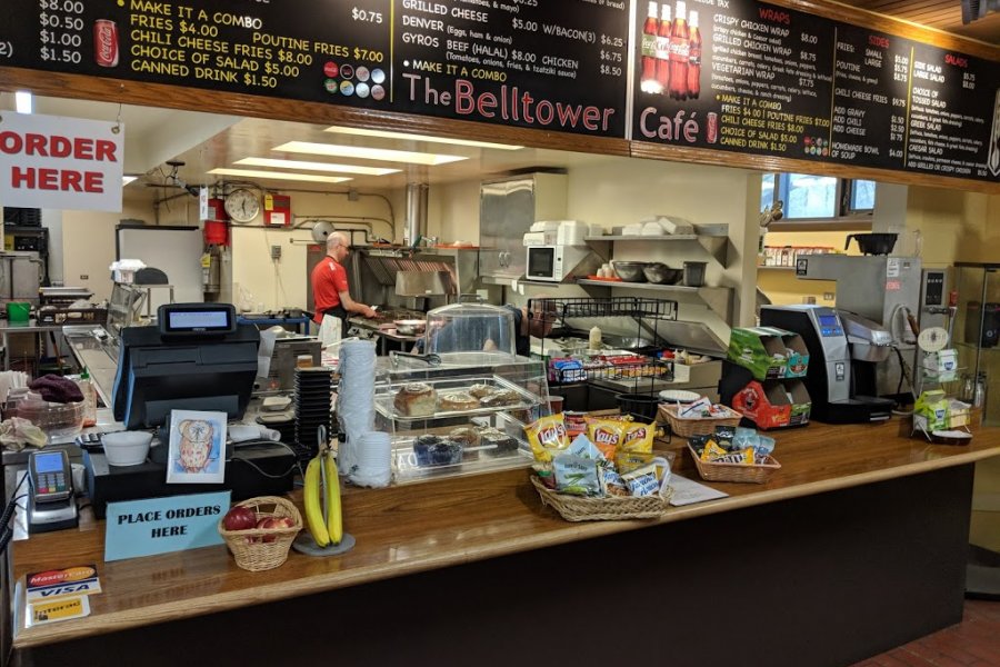 Belltower Cafe service counter.
