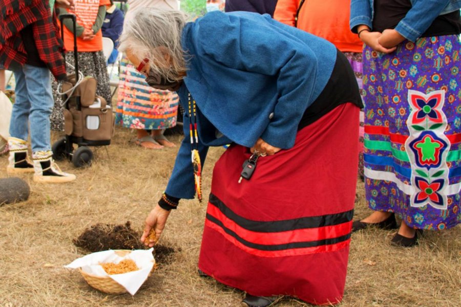 ELDERS AND SURVIVORS PARTICIPATED IN THE LAND BLESSING CEREMONY ON AUG. 12.