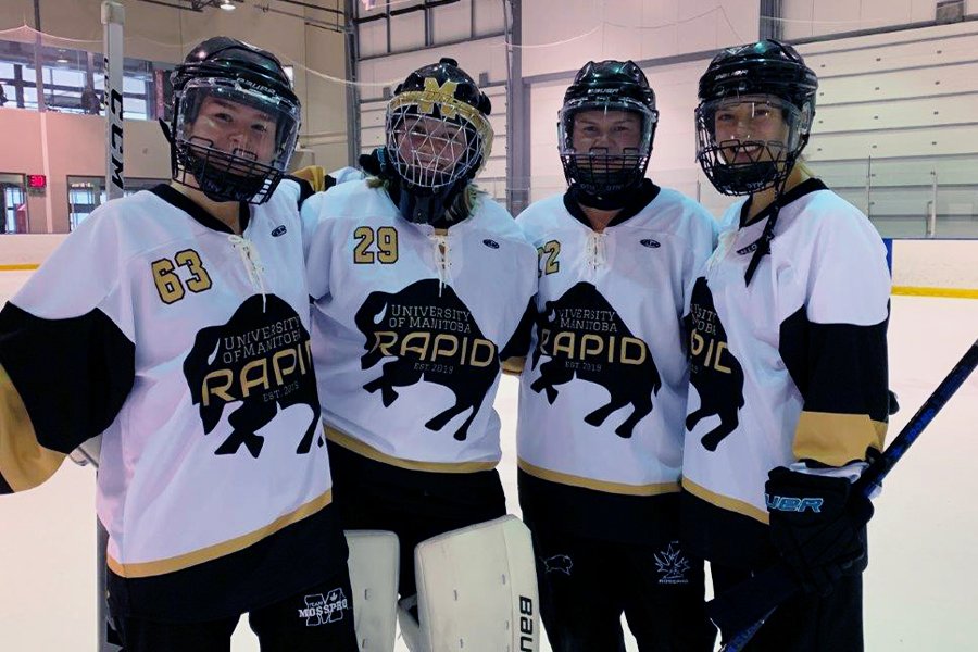 four ringette players