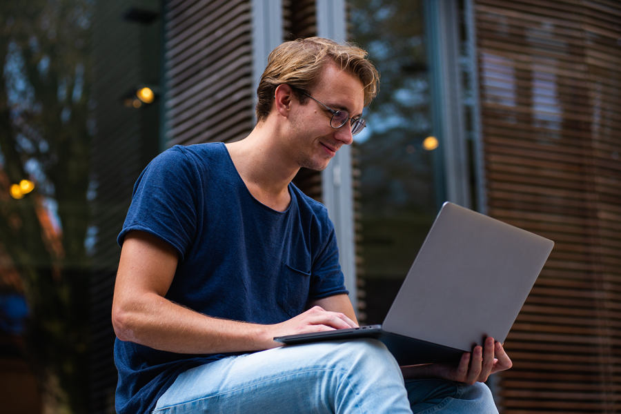 Young man with a laptop