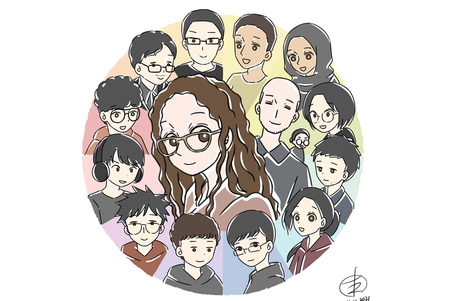 IAEP student, Lili Gu's painting of her Level 4 classmates and instructors