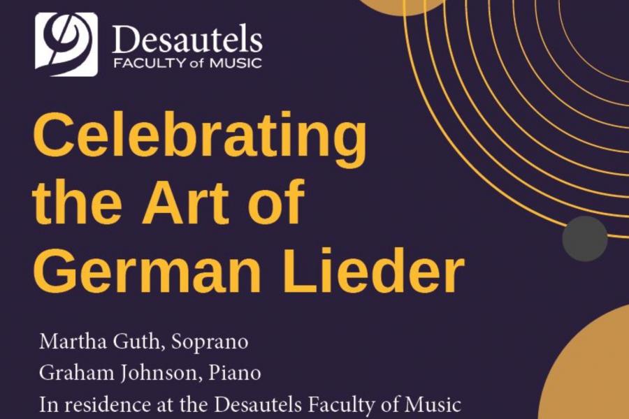 A poster for the event, 'Celebrating The Art of German Lieder'.